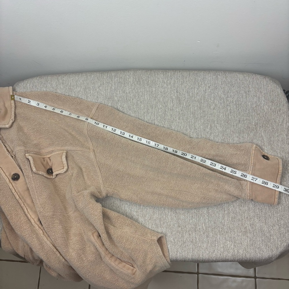 Free people Ruby Shacket distressed button front pockets size medium - Picture 13 of 13